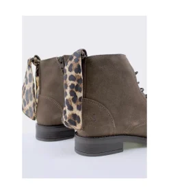 Botin Tacón Lucky Steps Madonna Taupe