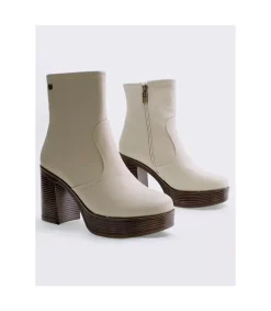 Botin Tacón Mustang 50531 Crema