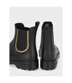 Botin Verbenas Gaudi Mate Glitter Negro Oro