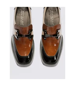 Zapato Tacón Pitillos 5484 Negro Cuero Piedra