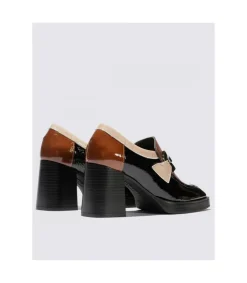 Zapato Tacón Pitillos 5484 Negro Cuero Piedra